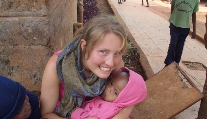 A volunteer in a Childrens Home in Kenya