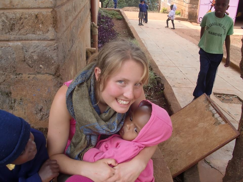A volunteer in a Childrens Home in Kenya